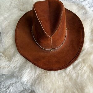 Men's Suede Cowboy Hat in Rich Brown